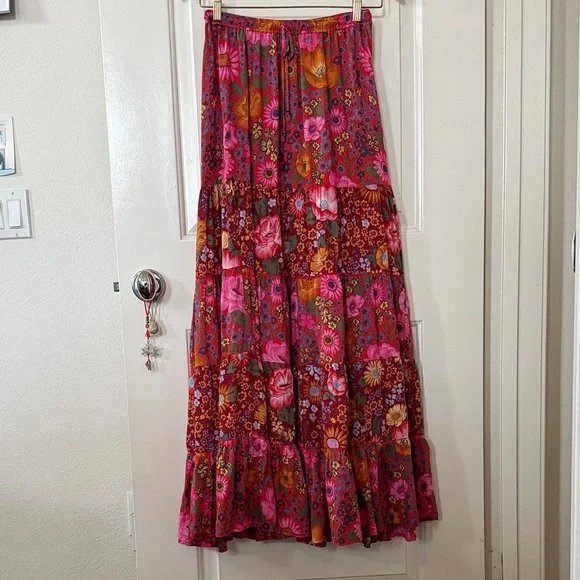 Free People x Spell & the Gypsy Pink and Red Floral Tank and Maxi Skirt Set - Picture 9 of 11